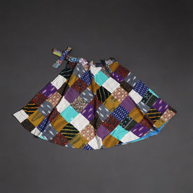 Tukdi patchwork cotton wrap around skirt 17 - handcrafted