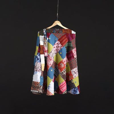 Tukdi patchwork cotton wrap around skirt 18 - handcrafted