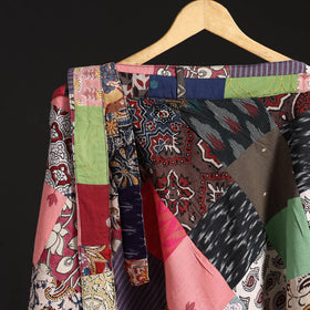 Tukdi patchwork cotton wrap around skirt 19 - handcrafted