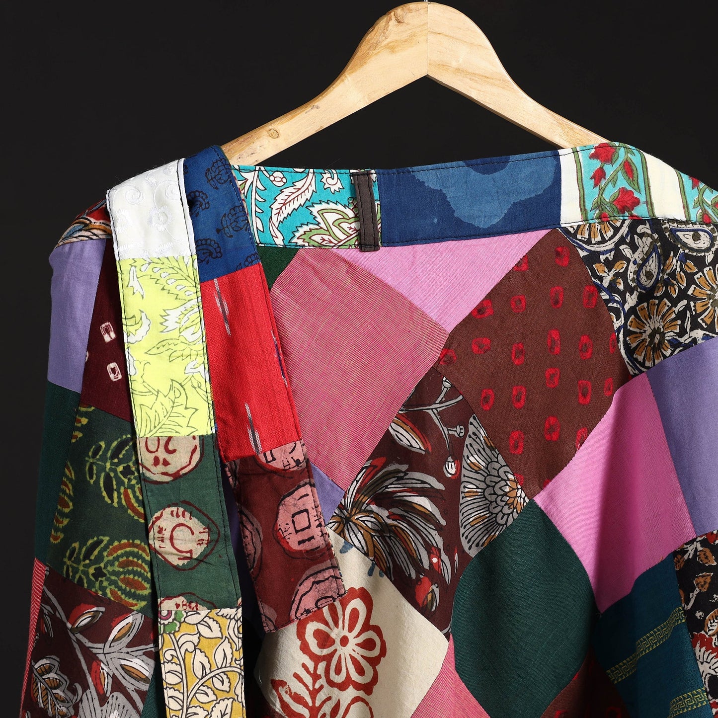 Tukdi patchwork cotton wrap around skirt 21 - handcrafted