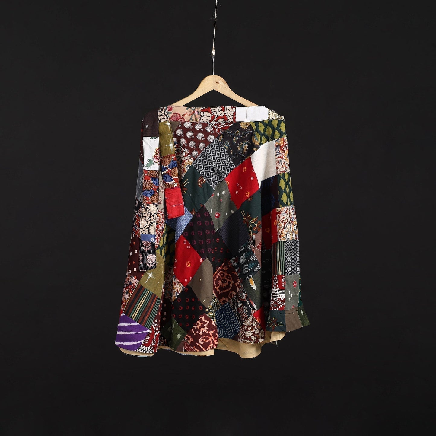 Tukdi patchwork cotton wrap around skirt 23 - handcrafted