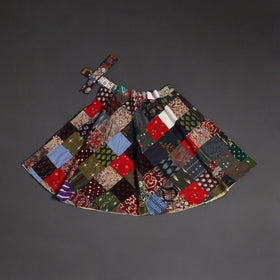 Tukdi patchwork cotton wrap around skirt 23 - handcrafted