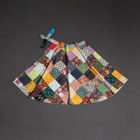Tukdi patchwork cotton wrap around skirt 24 - handcrafted