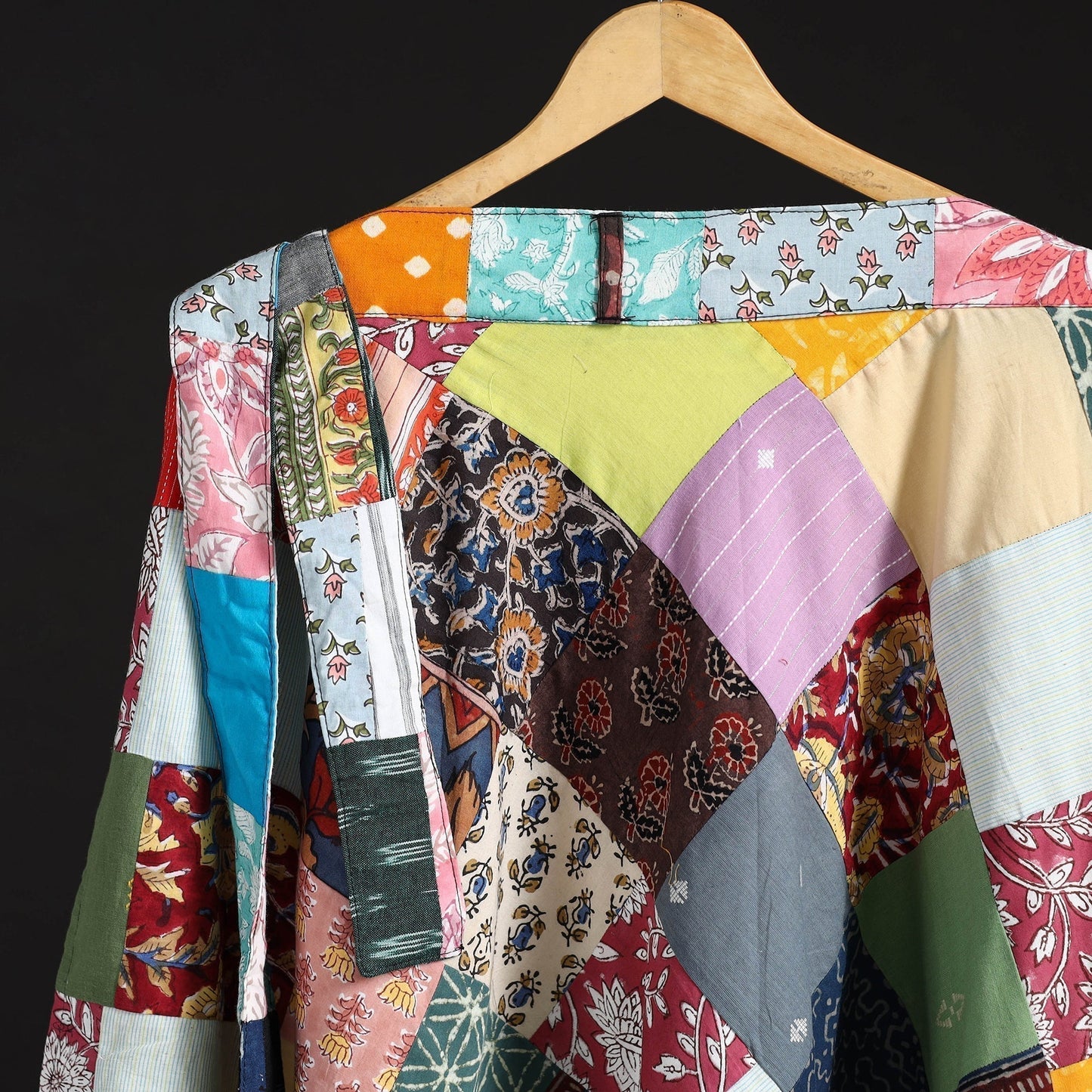 Tukdi patchwork cotton wrap around skirt 24 - handcrafted