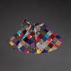 Tukdi patchwork cotton wrap around skirt 25 - handcrafted