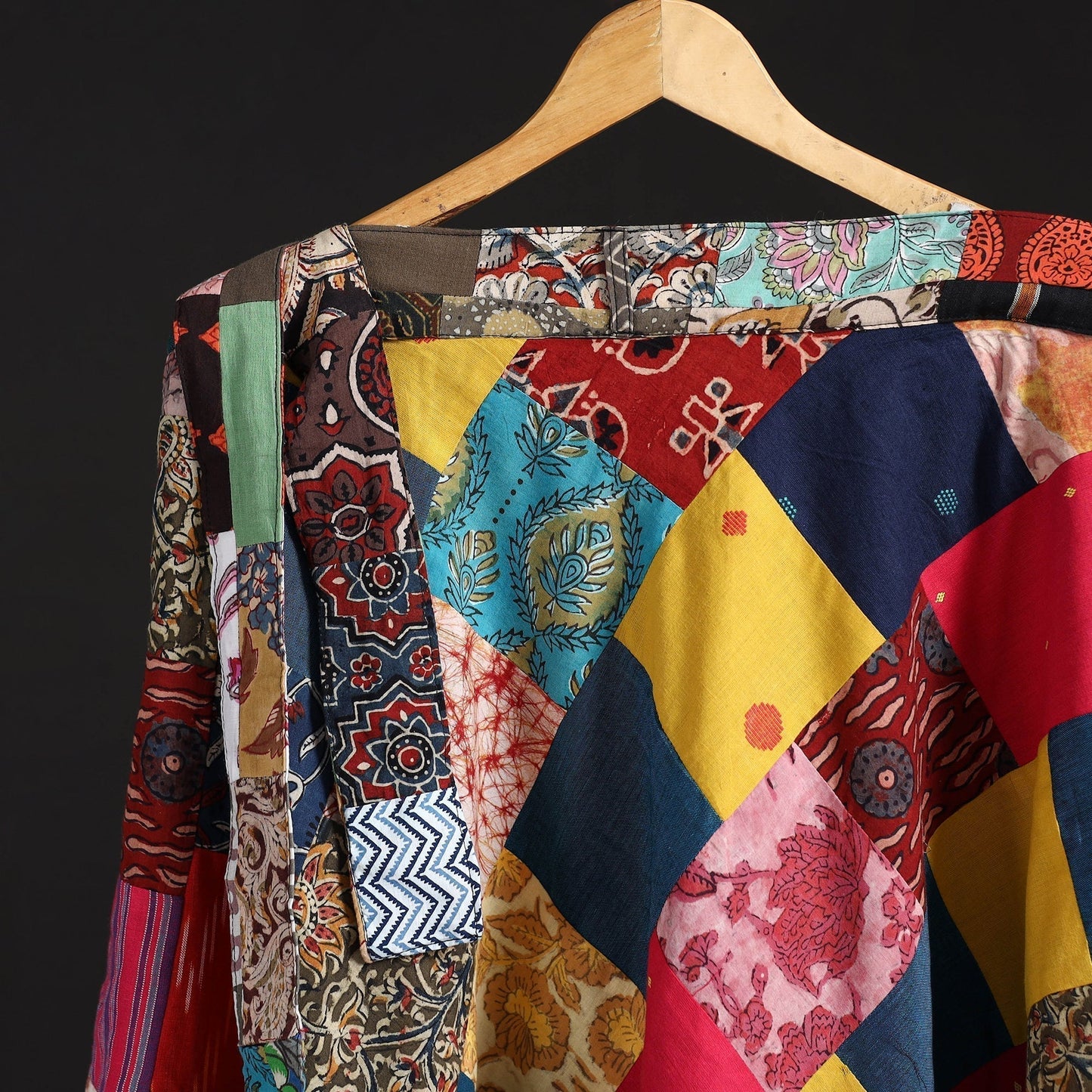Tukdi patchwork cotton wrap around skirt 27 - handcrafted