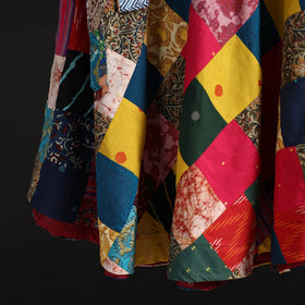 Tukdi patchwork cotton wrap around skirt 27 - handcrafted