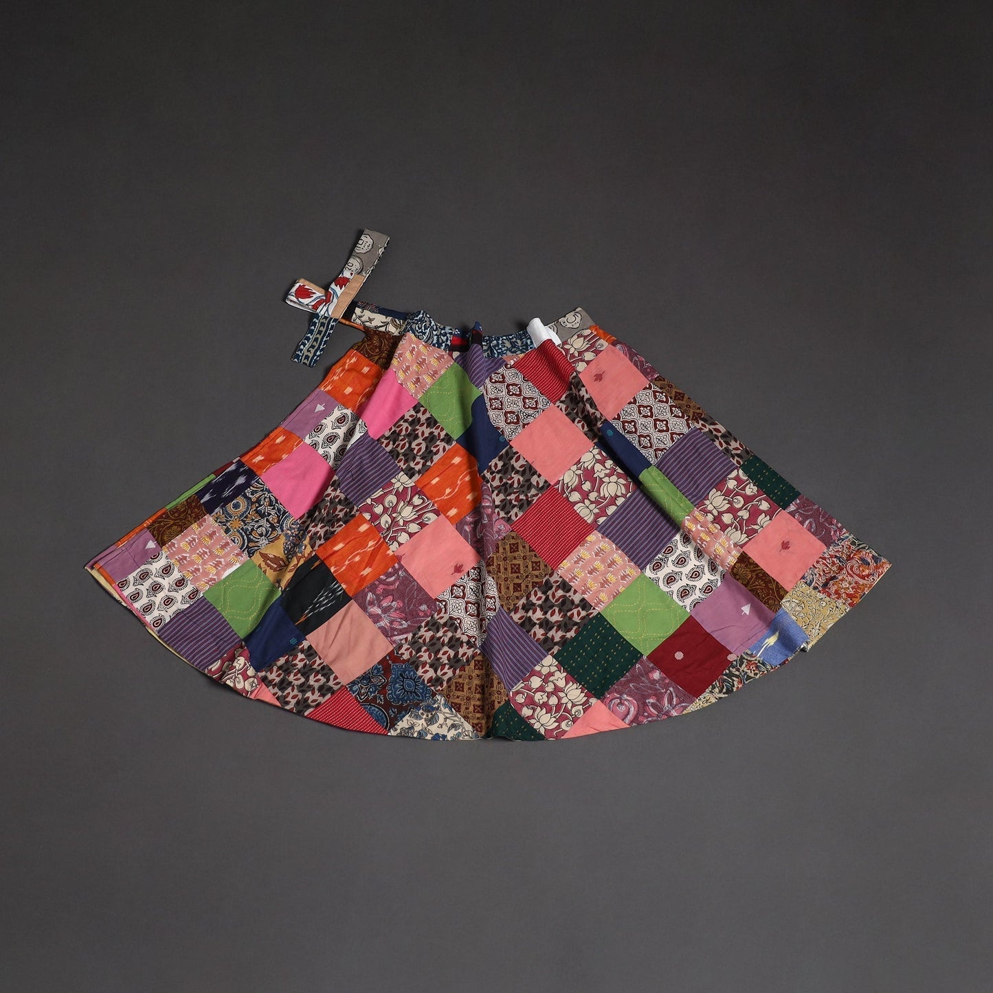 Tukdi patchwork cotton wrap around skirt 29 - handcrafted