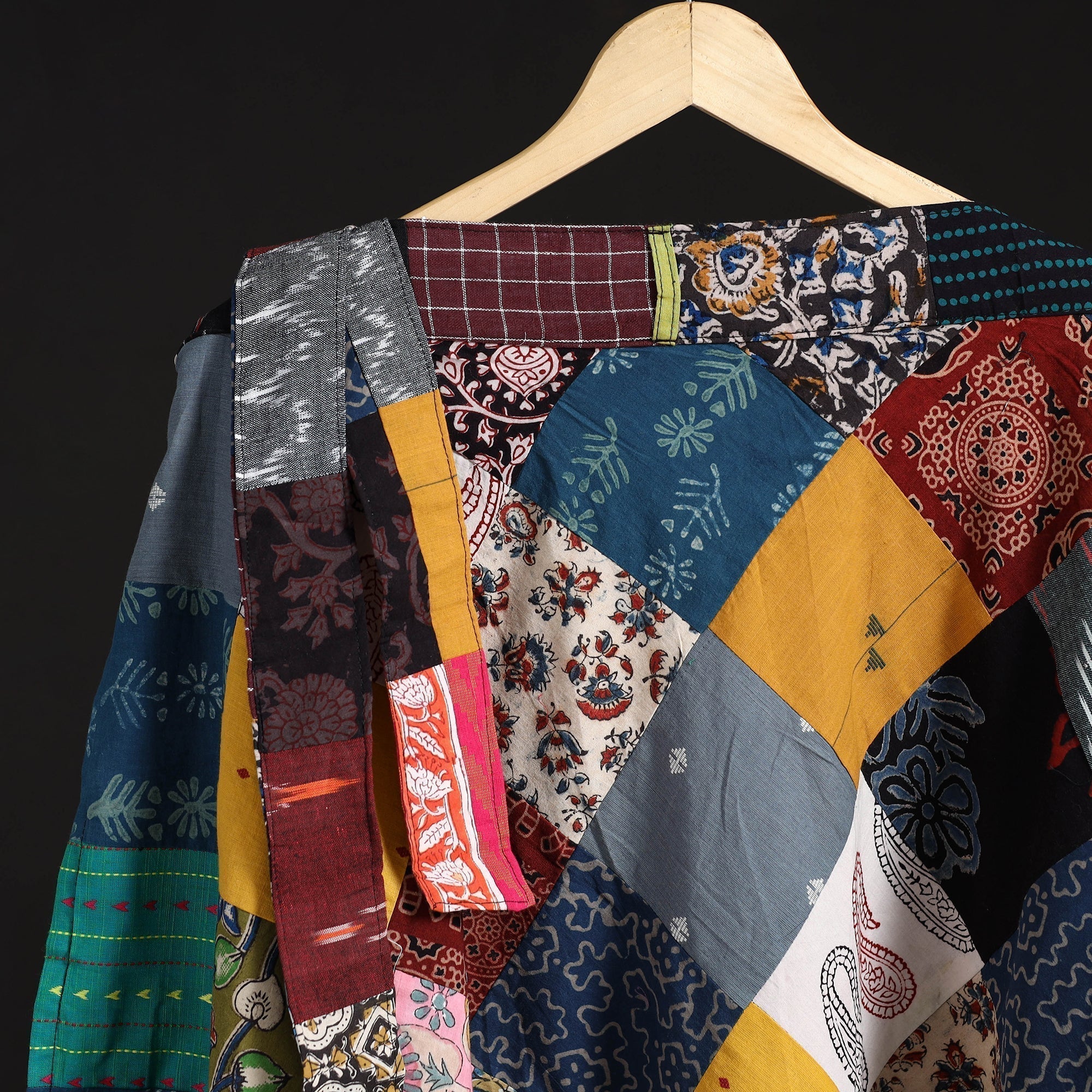 Tukdi patchwork cotton wrap around skirt 31 - handcrafted