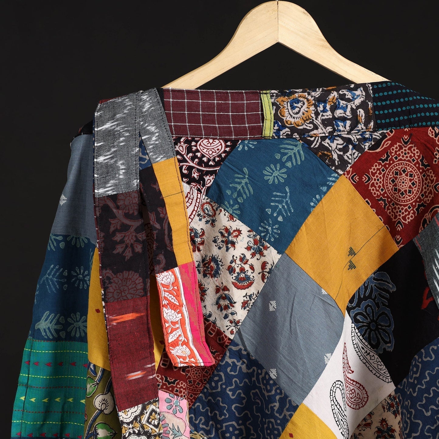 Tukdi patchwork cotton wrap around skirt 31 - handcrafted