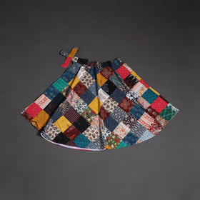 Tukdi patchwork cotton wrap around skirt 31 - handcrafted
