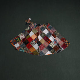 Tukdi patchwork cotton wrap around skirt 42 - handcrafted