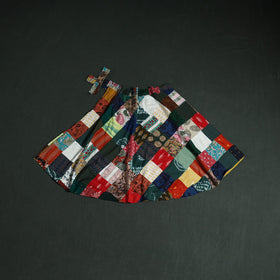 Tukdi patchwork cotton wrap around skirt 43 - handcrafted