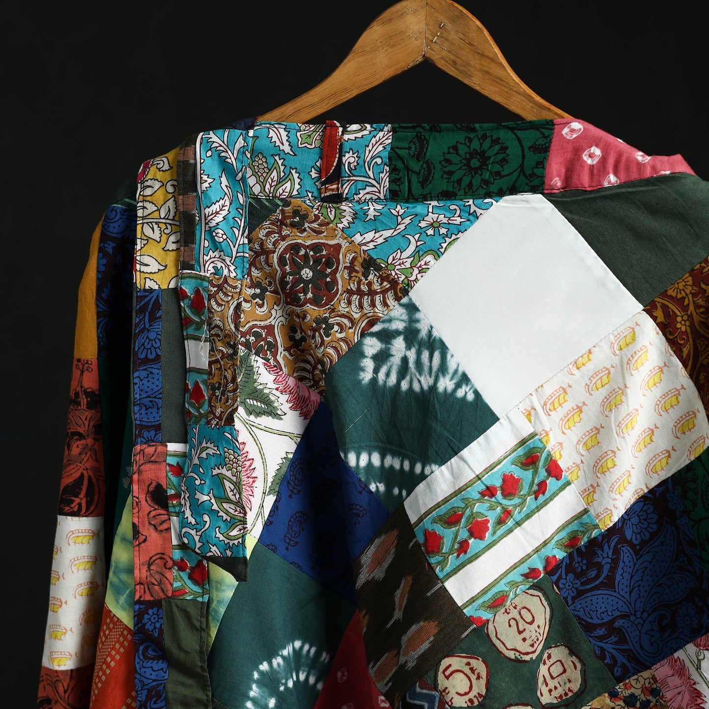Tukdi patchwork cotton wrap around skirt 43 - handcrafted