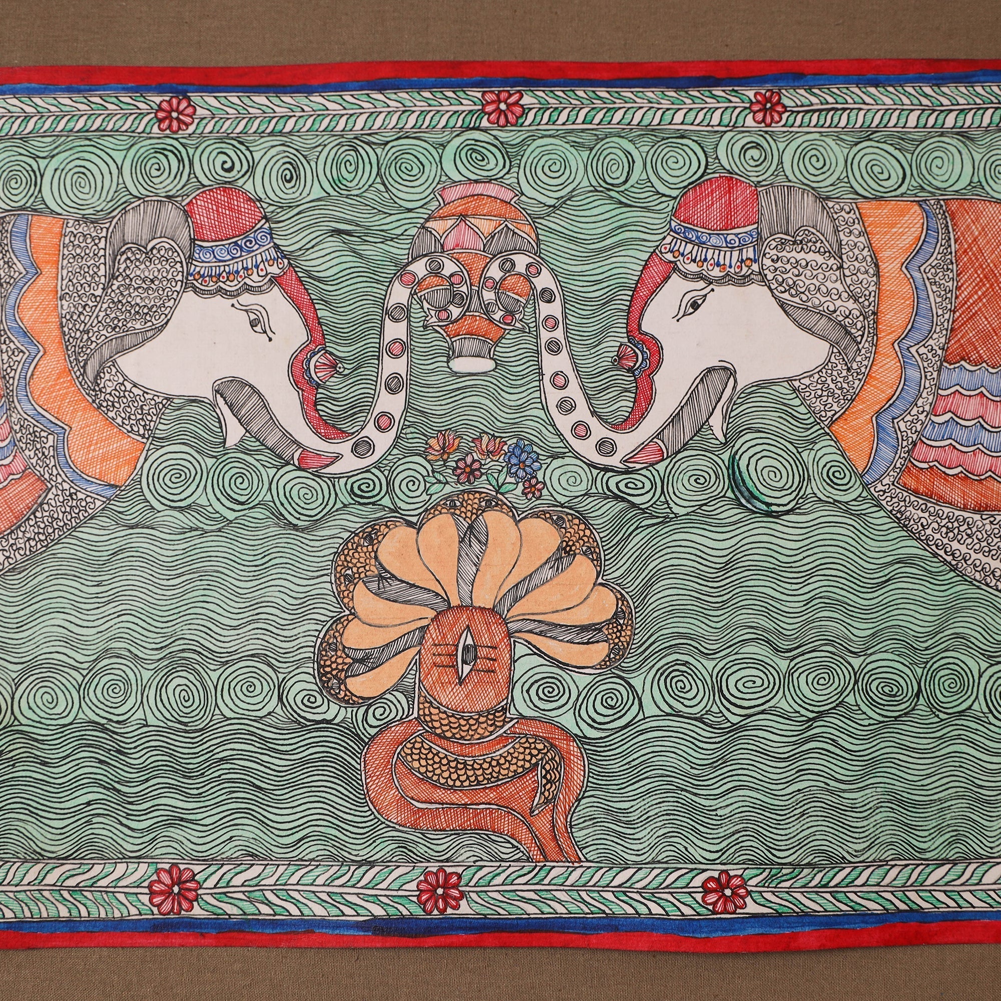 Handpainted madhubani painting by hira devi (11 x 15 in) 30