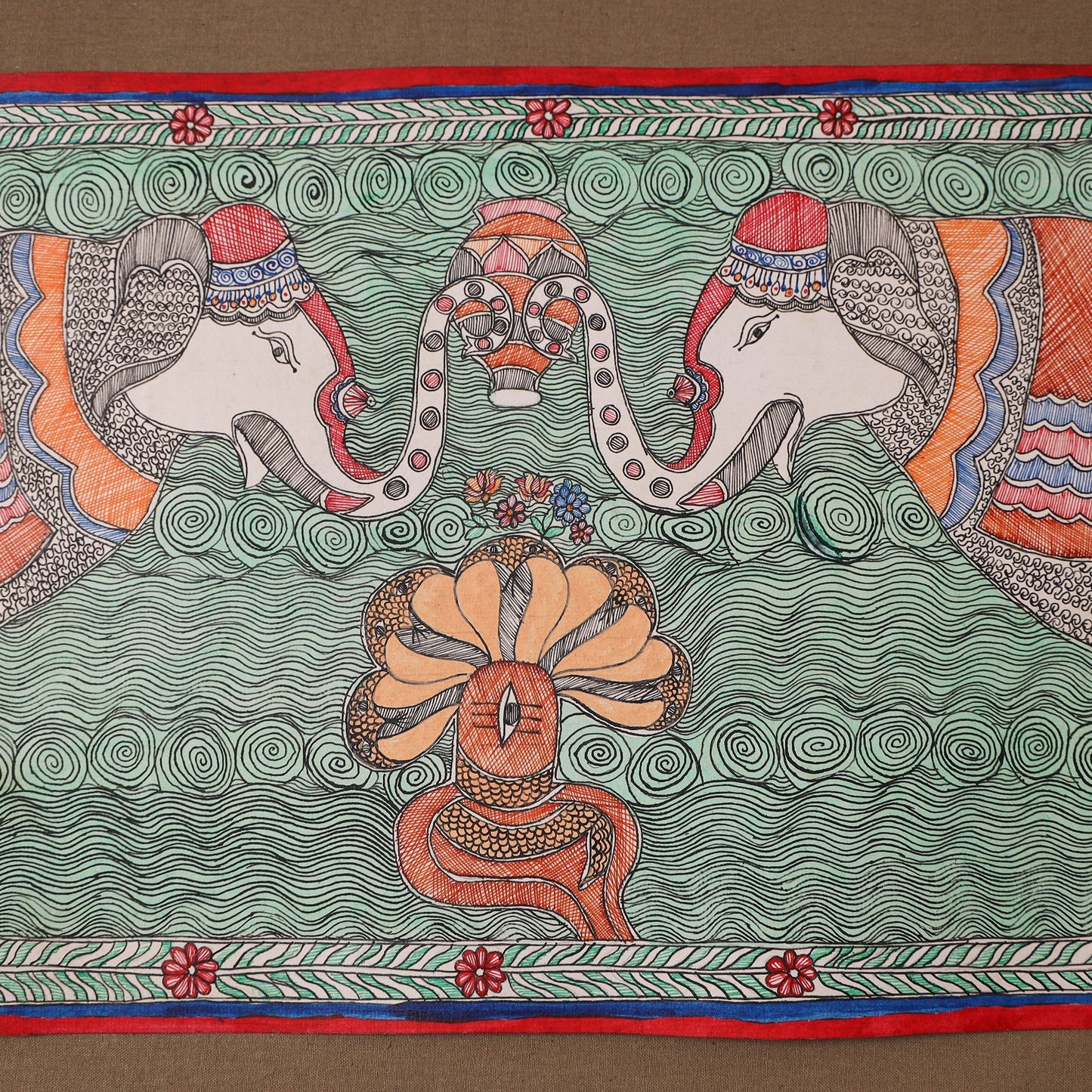 Handpainted madhubani painting by hira devi (11 x 15 in) 30