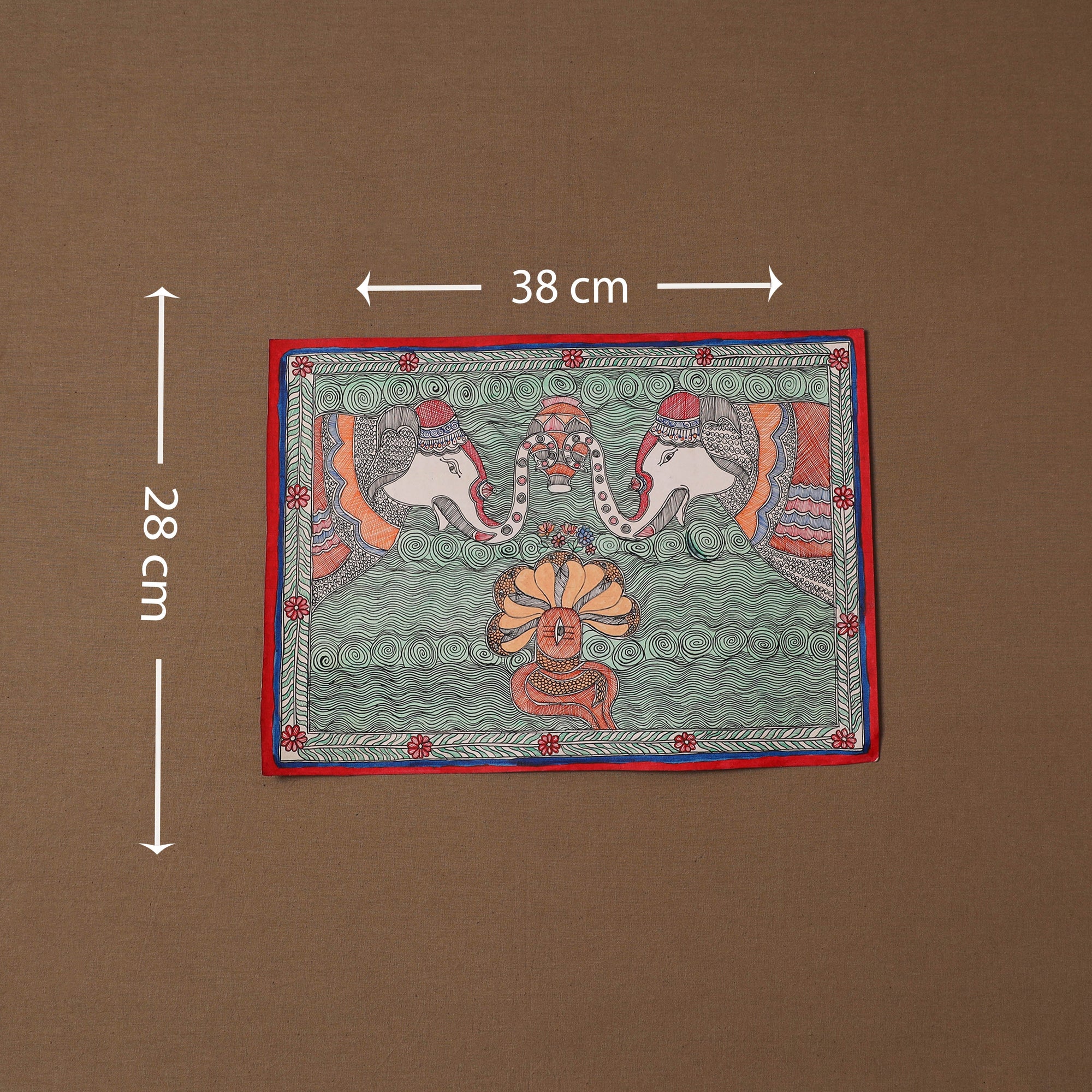 Handpainted madhubani painting by hira devi (11 x 15 in) 30