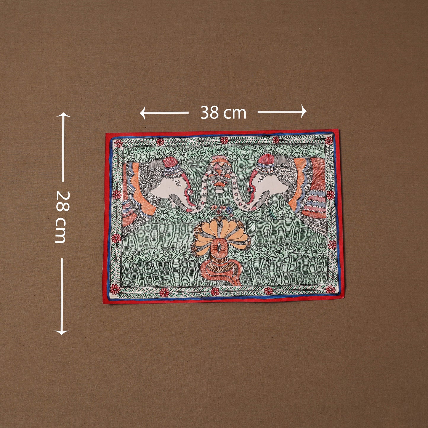 Handpainted madhubani painting by hira devi (11 x 15 in) 30