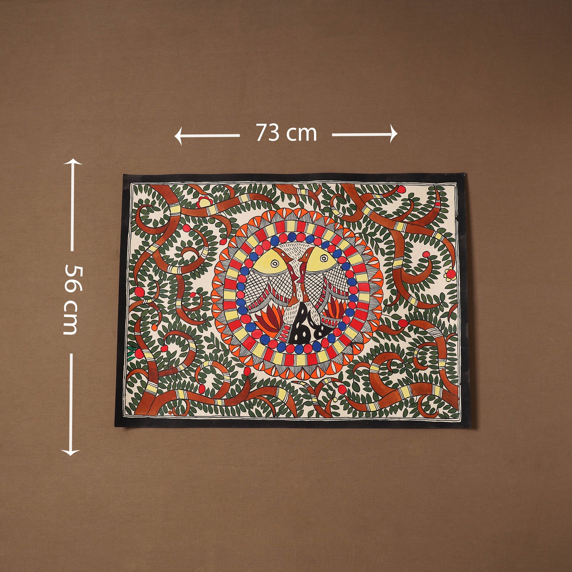 Handpainted madhubani painting by hira devi (22 x 29 in) 12