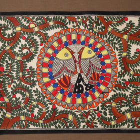 Handpainted madhubani painting by hira devi (22 x 29 in) 12