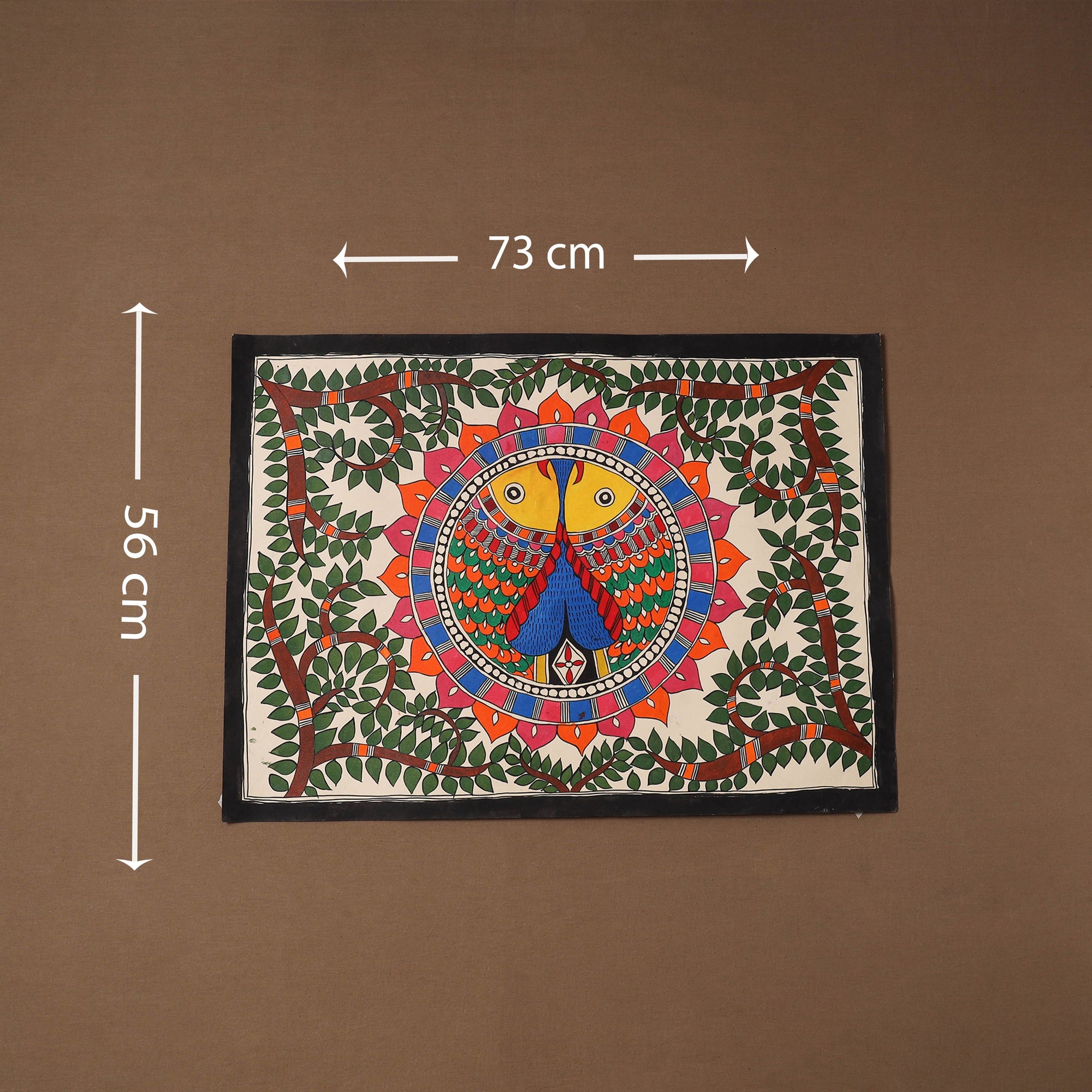 Handpainted madhubani painting by hira devi (22 x 29 in) 13