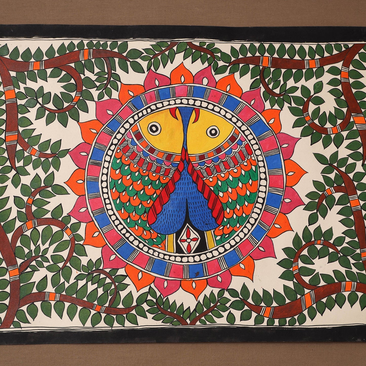 Handpainted madhubani painting by hira devi (22 x 29 in) 13