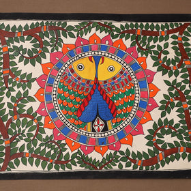 Handpainted madhubani painting by hira devi (22 x 29 in) 13