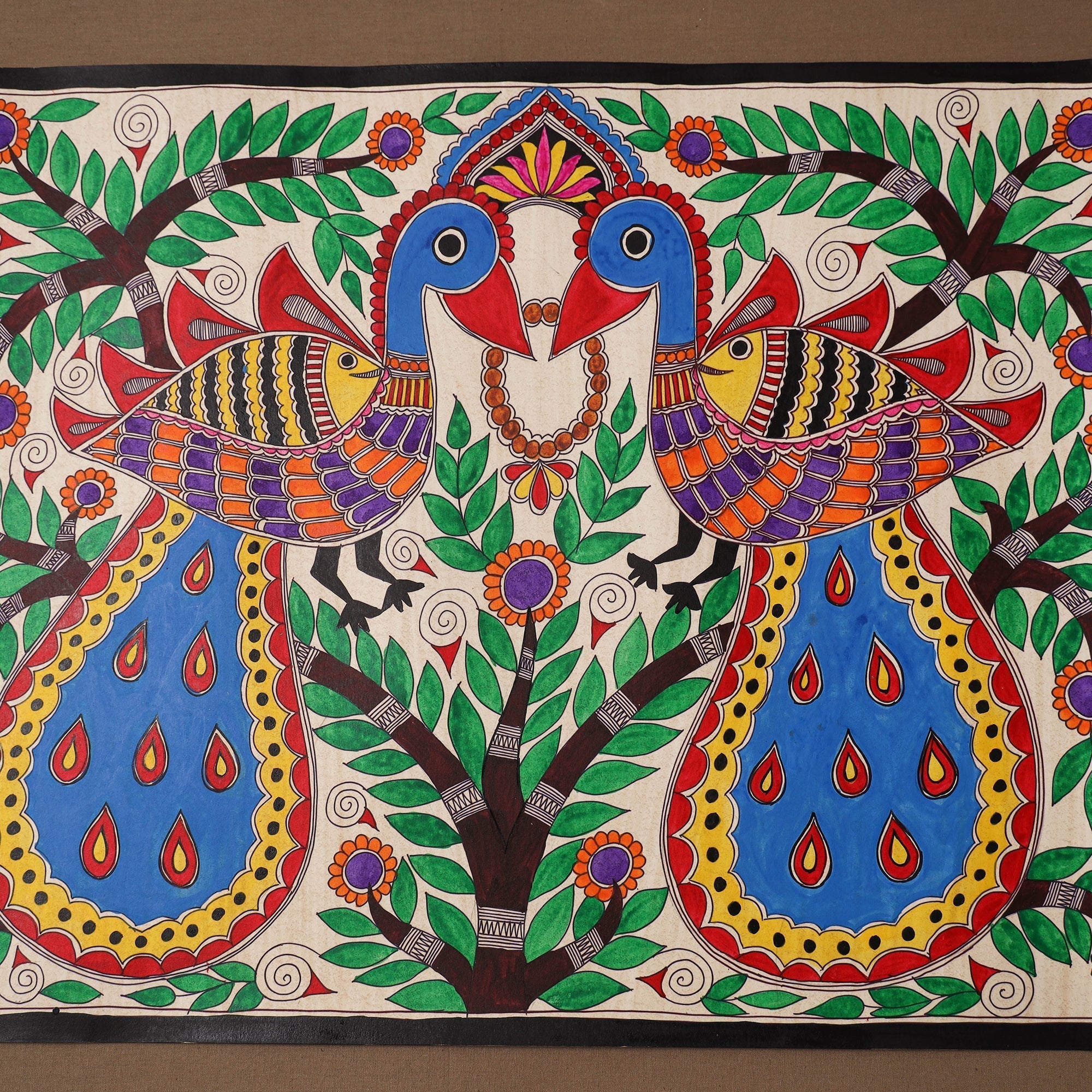 Handpainted madhubani painting by hira devi (22 x 29 in) 14