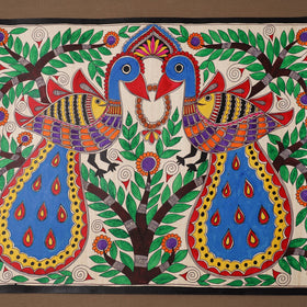Handpainted madhubani painting by hira devi (22 x 29 in) 14
