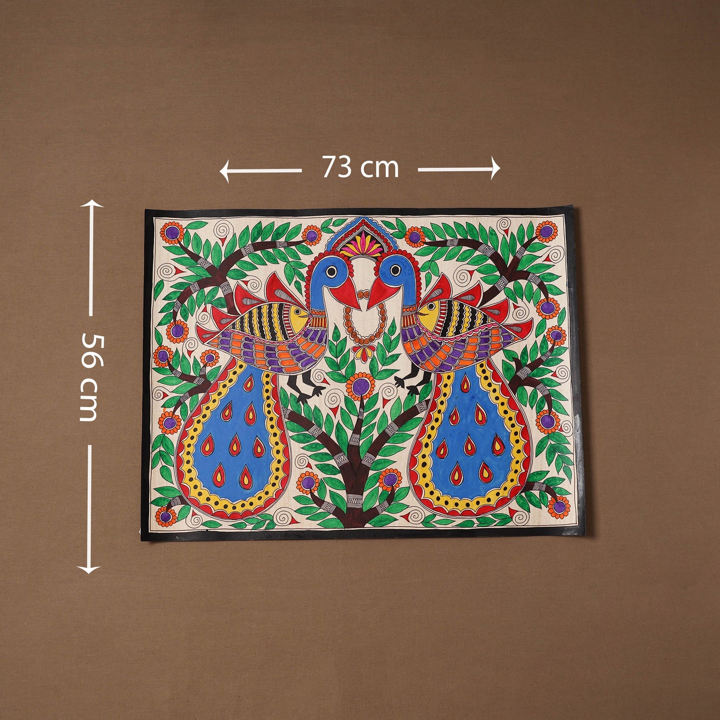 Handpainted madhubani painting by hira devi (22 x 29 in) 14