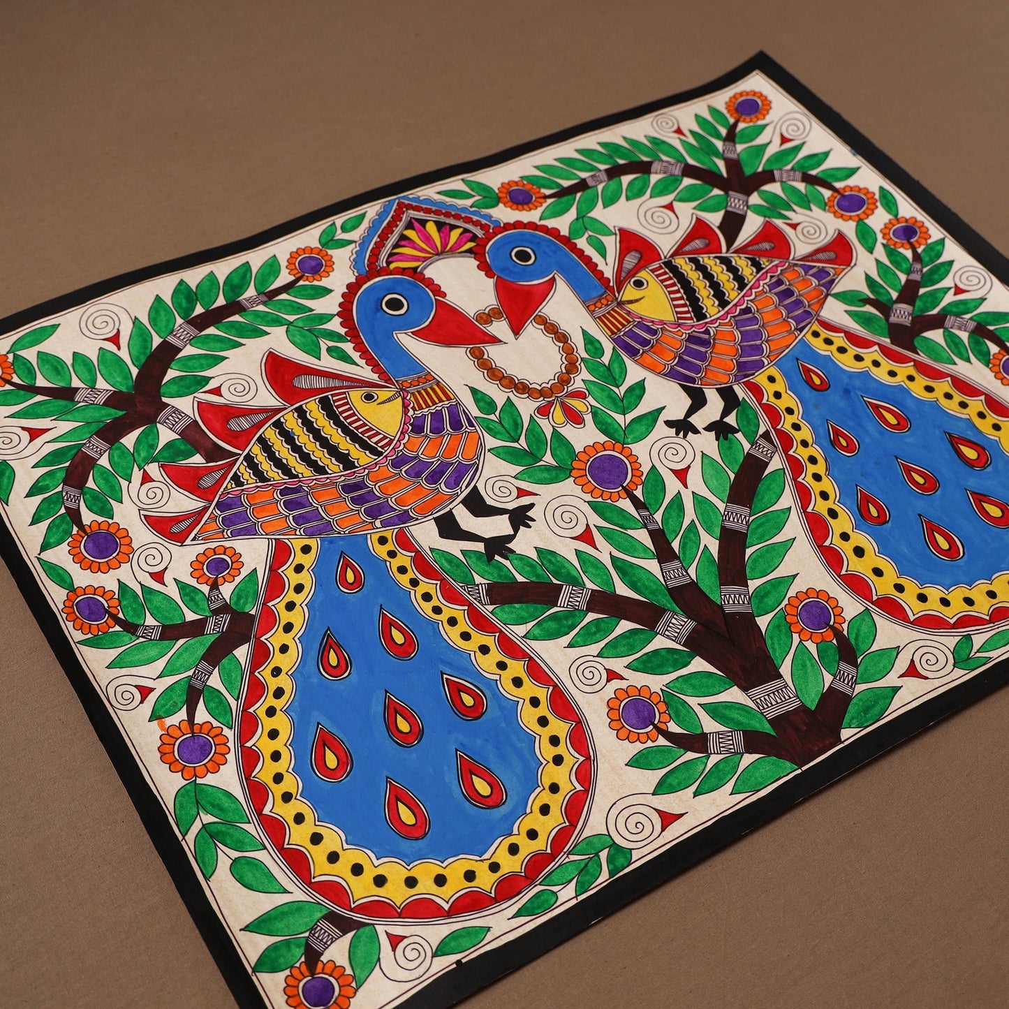 Handpainted madhubani painting by hira devi (22 x 29 in) 14