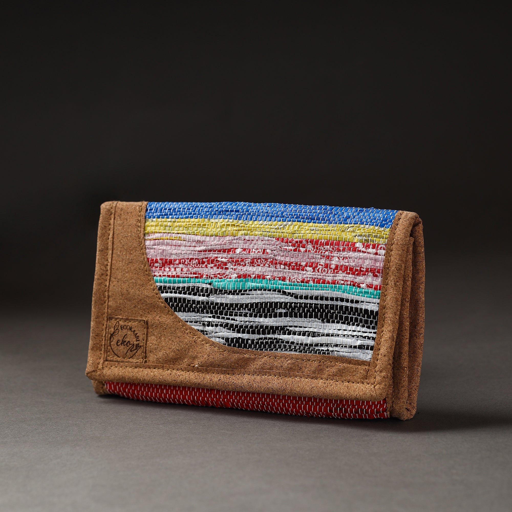 Multicolor Upcycled Weave Handcrafted Clutch