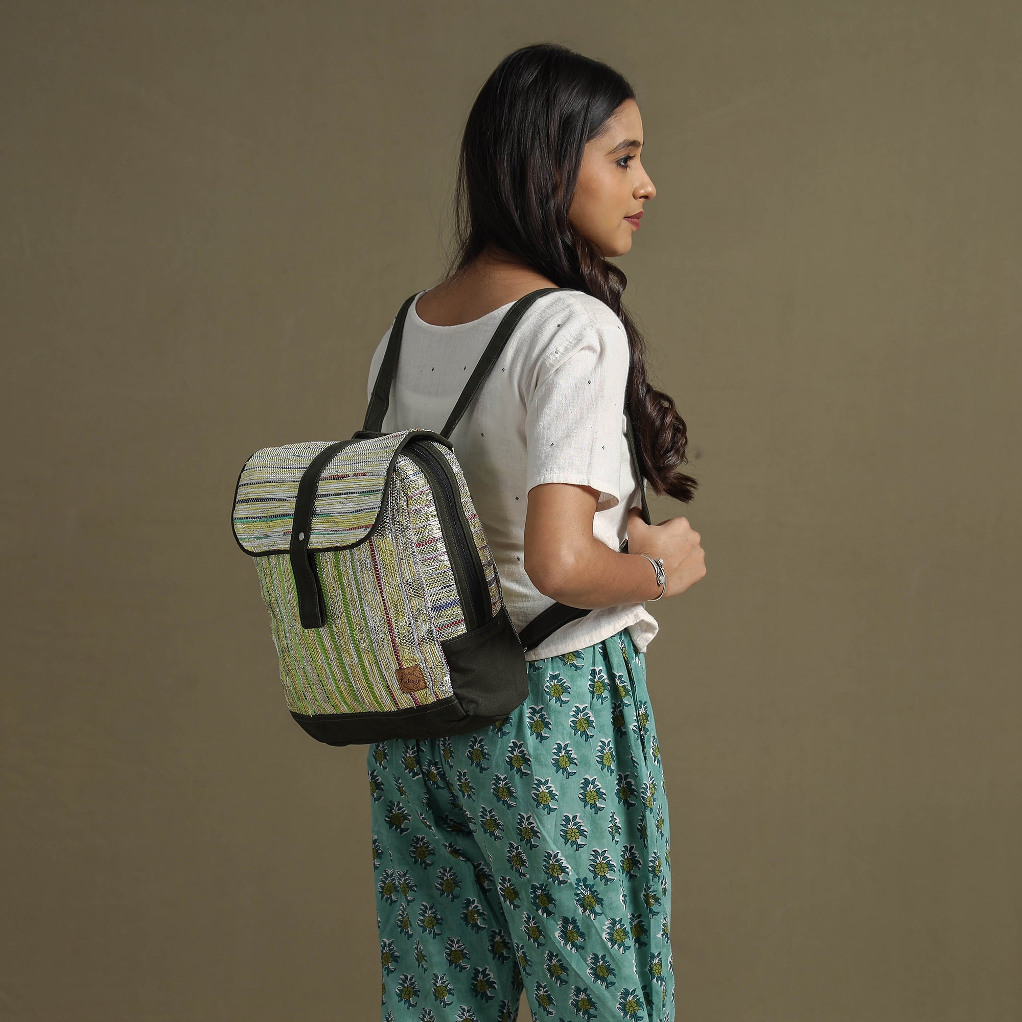  Upcycled Weave Handcrafted Laptop Backpack 