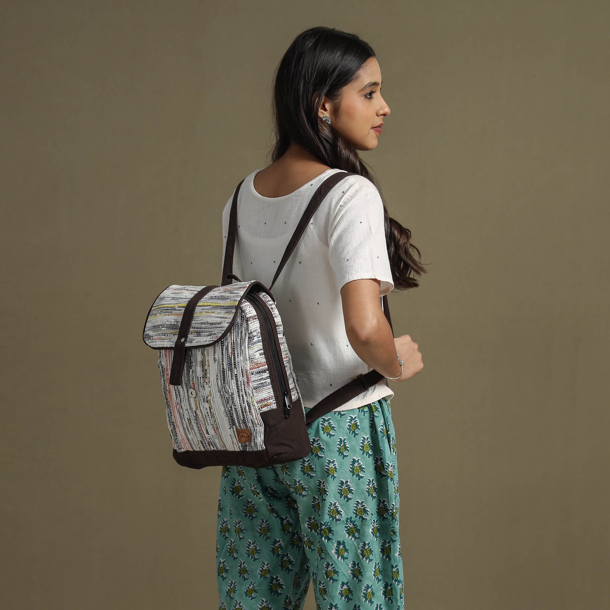  Upcycled Weave Handcrafted Laptop Backpack 