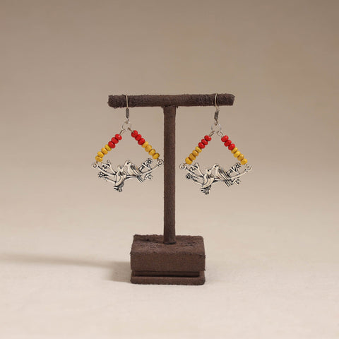 Multicolor - vanya wooden beads earrings with german silver