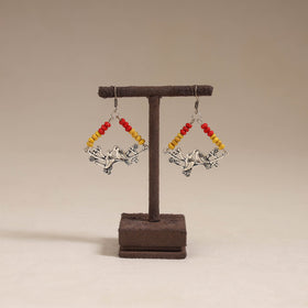 Multicolor - vanya wooden beads earrings with german silver