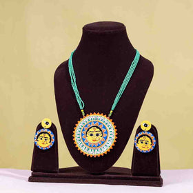  Madhubani Handpainted Wooden Necklace Set Online India 