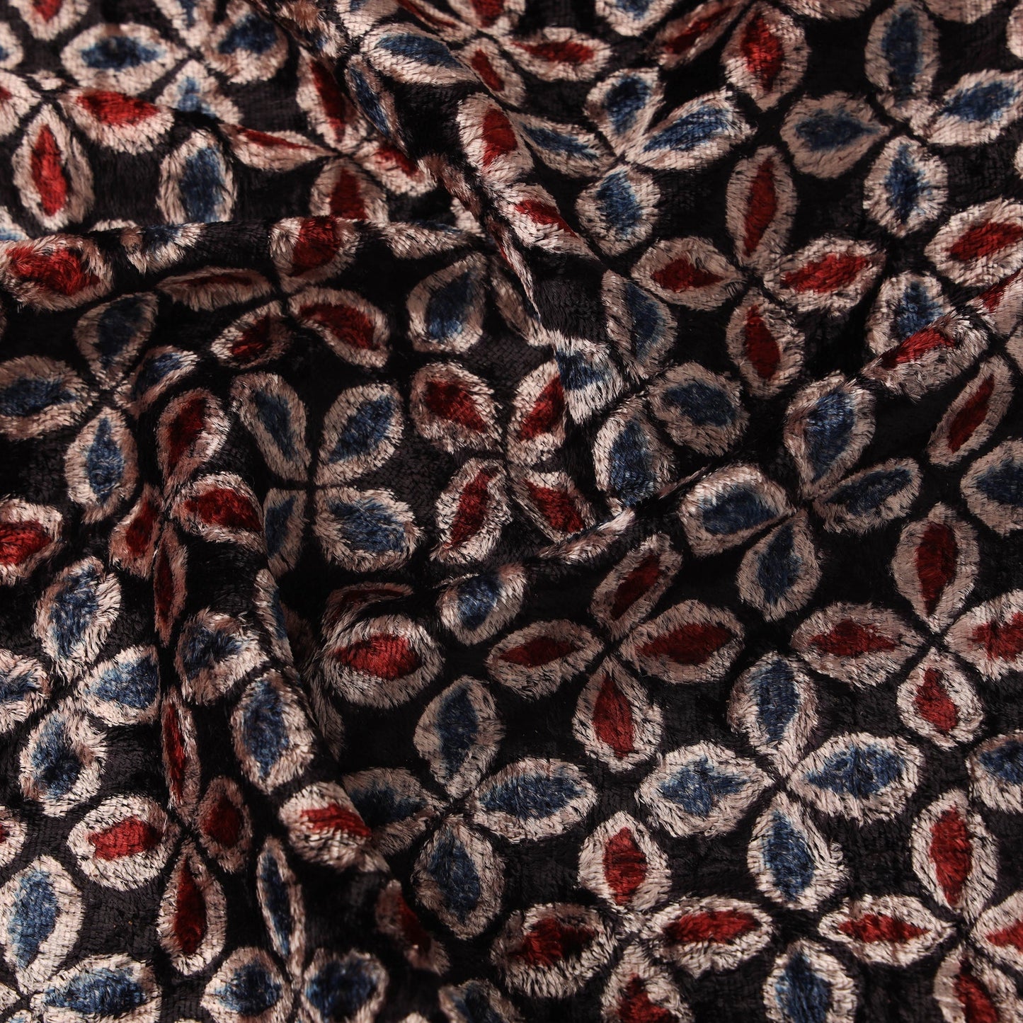 Velvet natural dyed hand fabric 06 - handcrafted