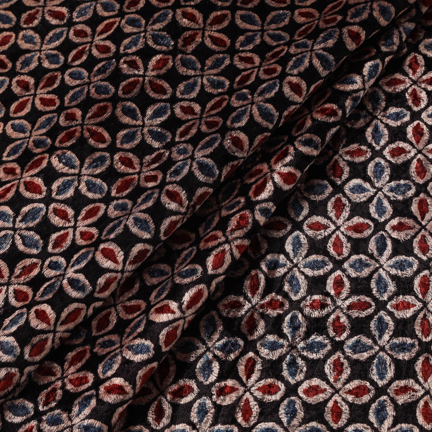 Velvet natural dyed hand fabric 06 - handcrafted