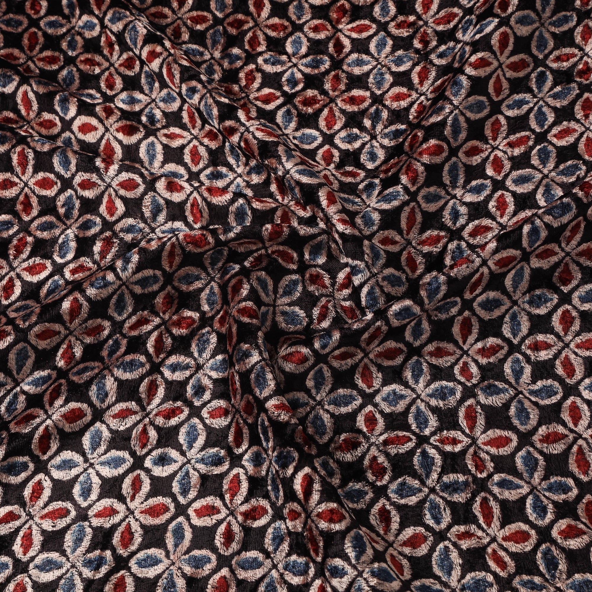 Velvet natural dyed hand fabric 06 - handcrafted