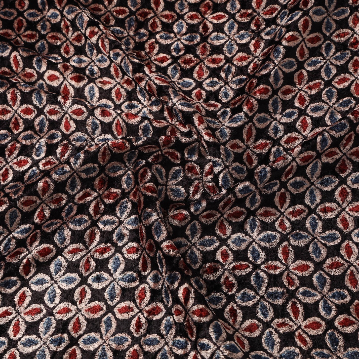 Velvet natural dyed hand fabric 06 - handcrafted