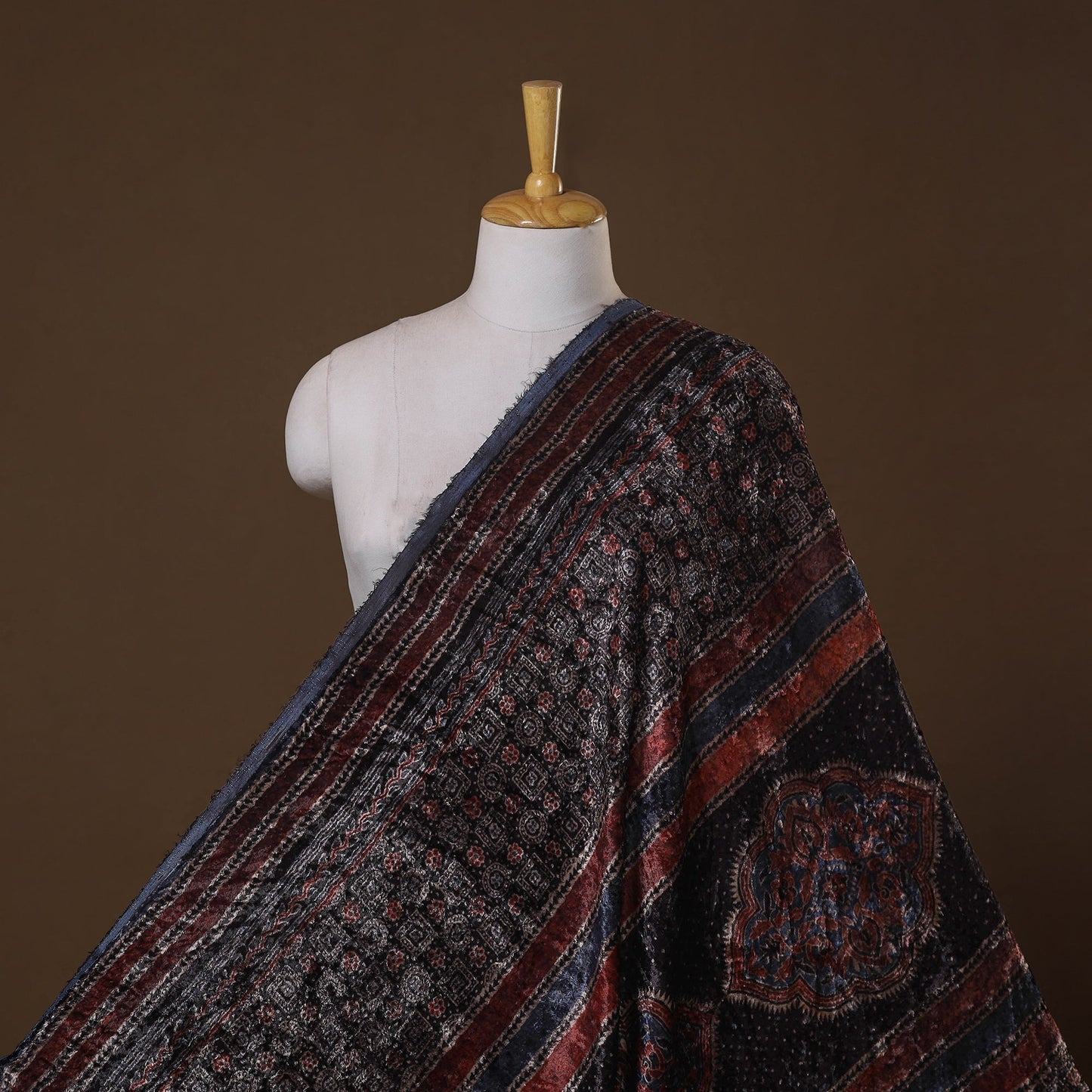 Velvet natural dyed hand fabric 28 - handcrafted