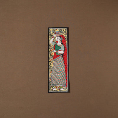 Handpainted madhubani painting by hira devi (19 x 6 in) 35