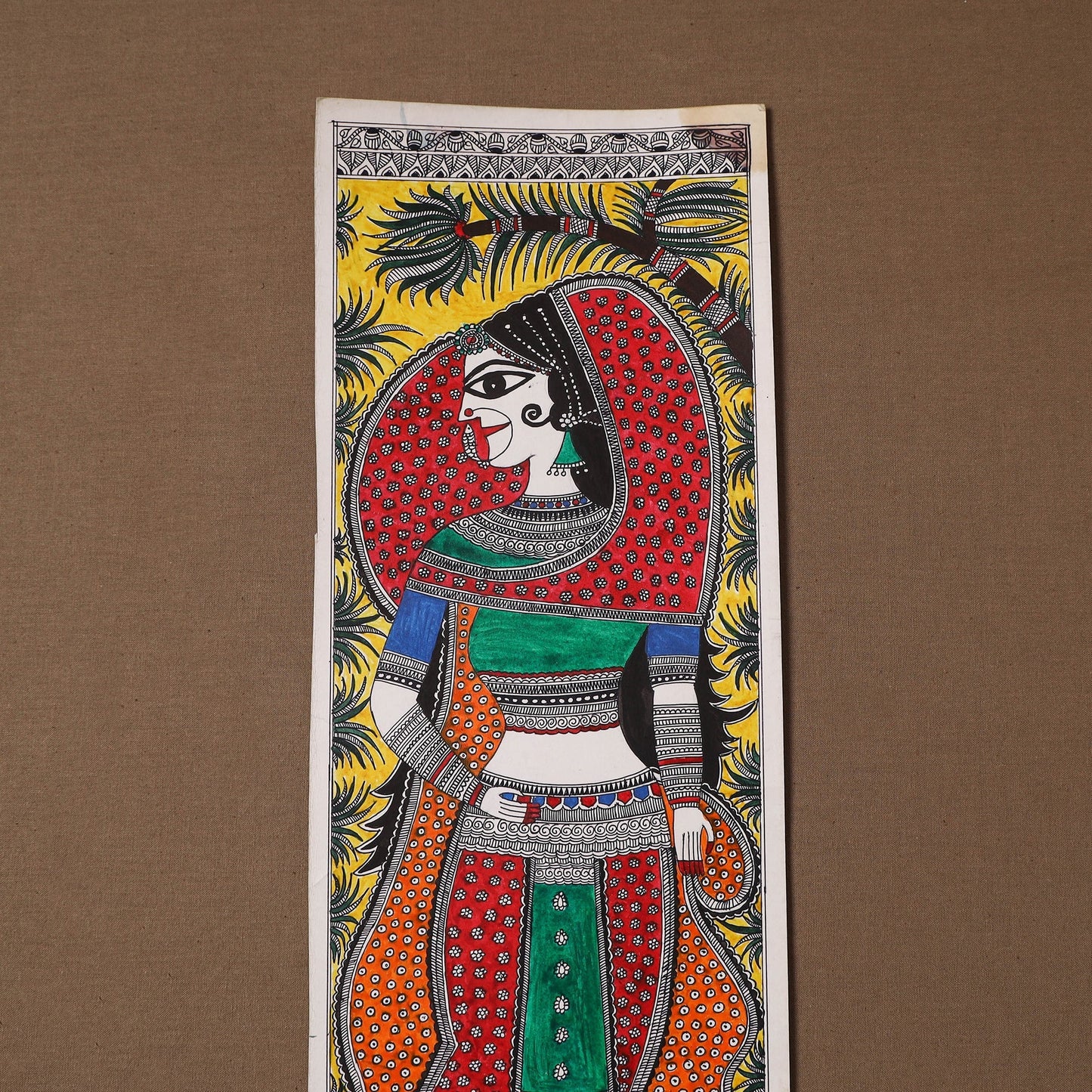 Handpainted madhubani painting by hira devi (22 x 7 in) 38