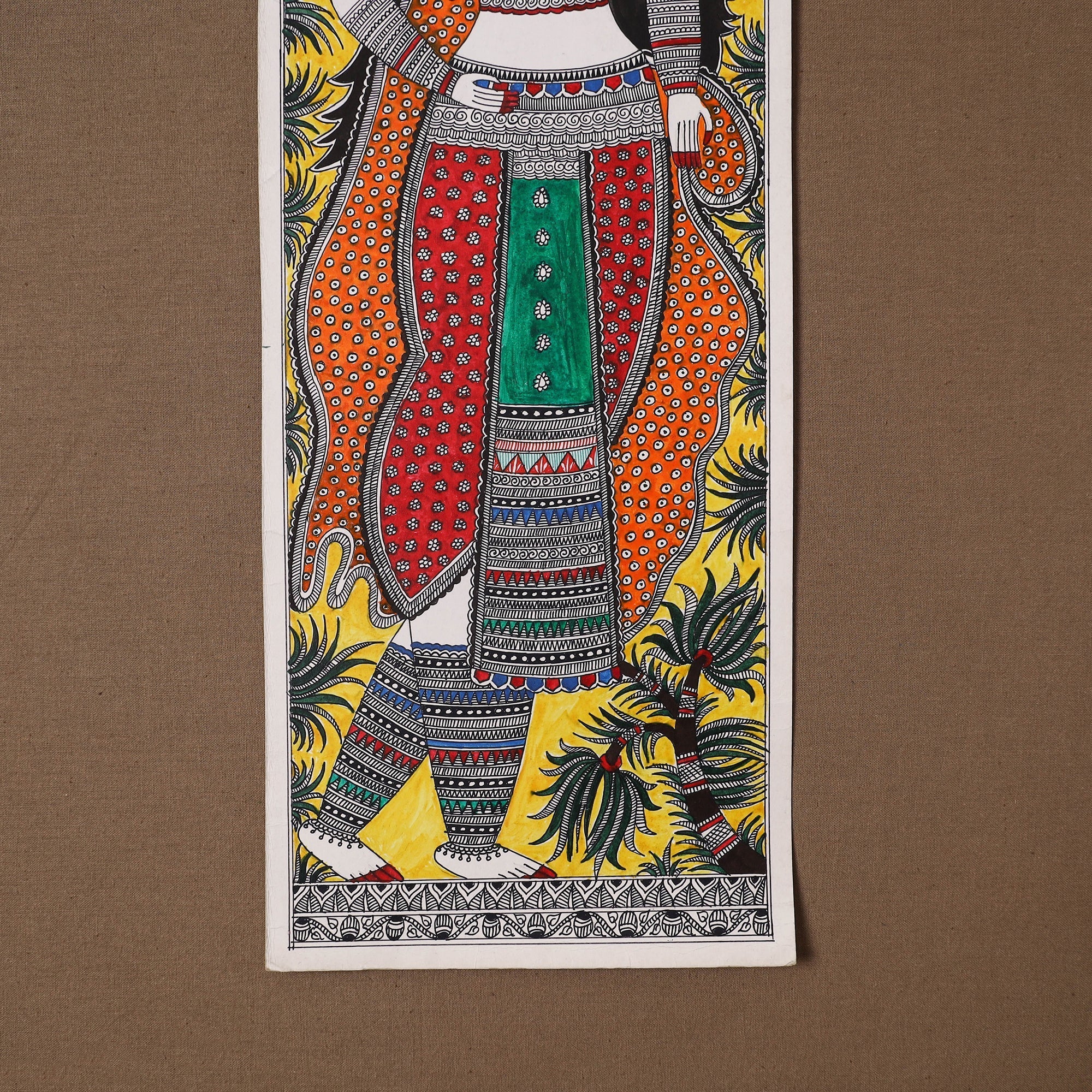 Handpainted madhubani painting by hira devi (22 x 7 in) 38