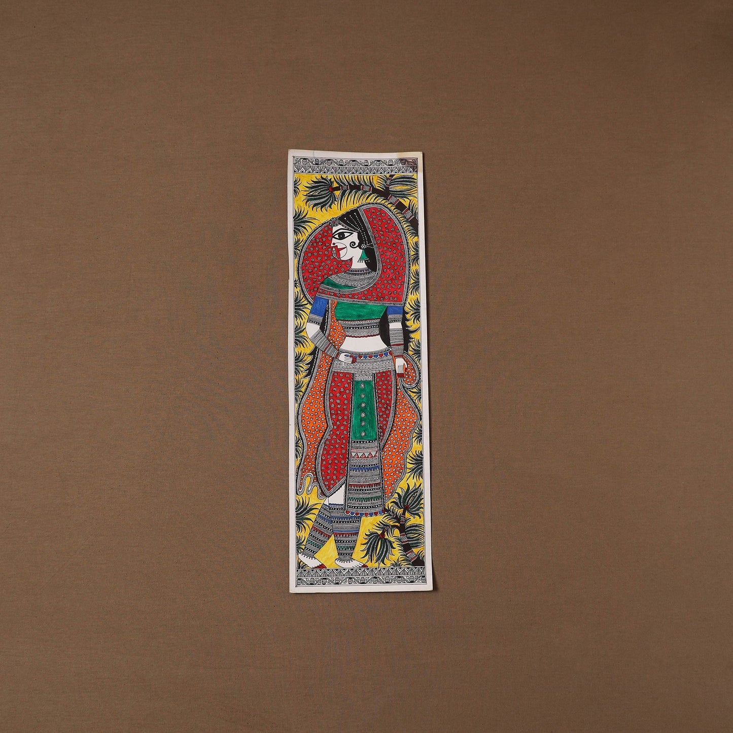 Handpainted madhubani painting by hira devi (22 x 7 in) 38