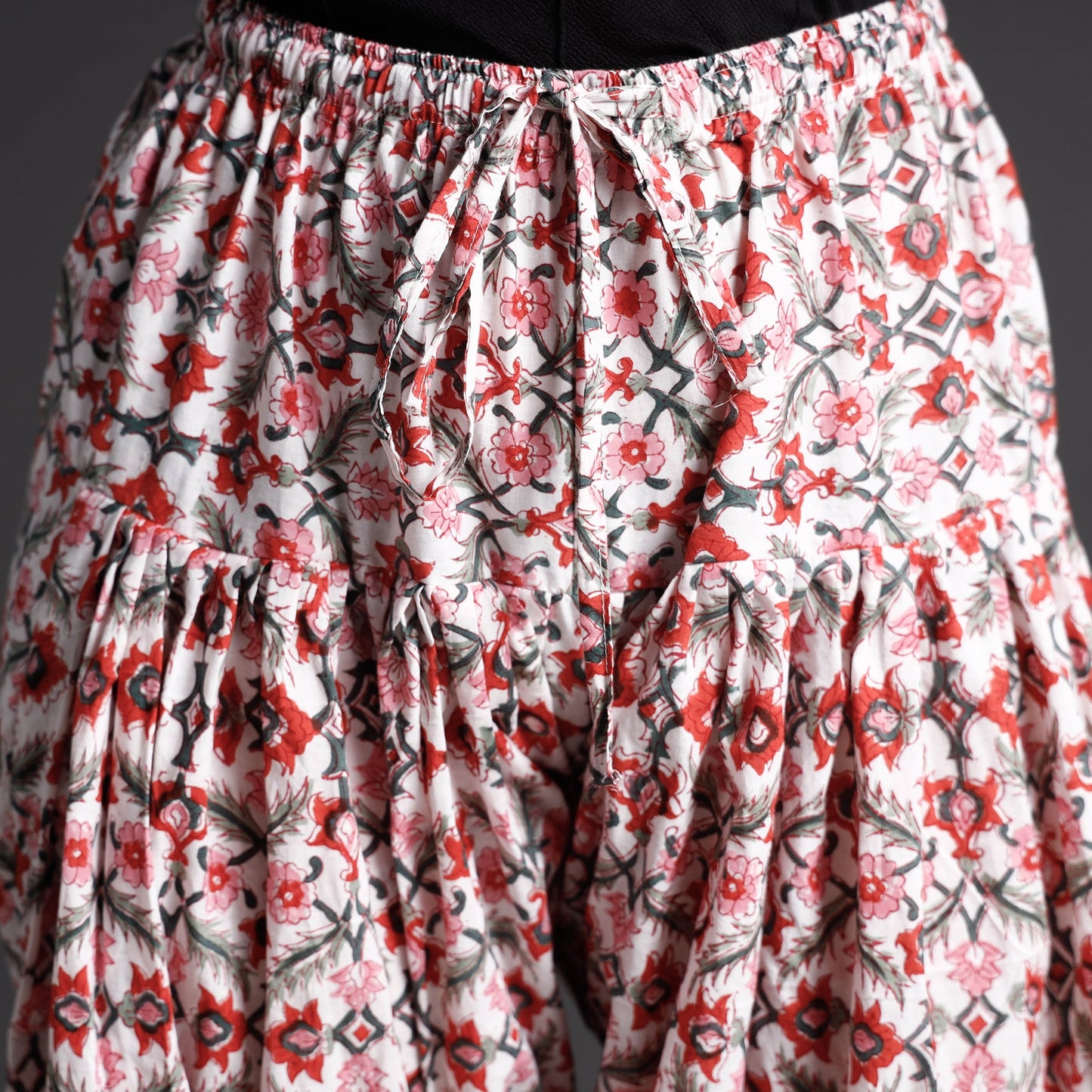 Buy Sanganeri Block Printed Cotton Elasticated Salwar Online at iTokri.com