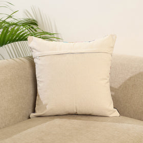 Multicolor Wool Thread Crewel Embroidery Cushion Cover
