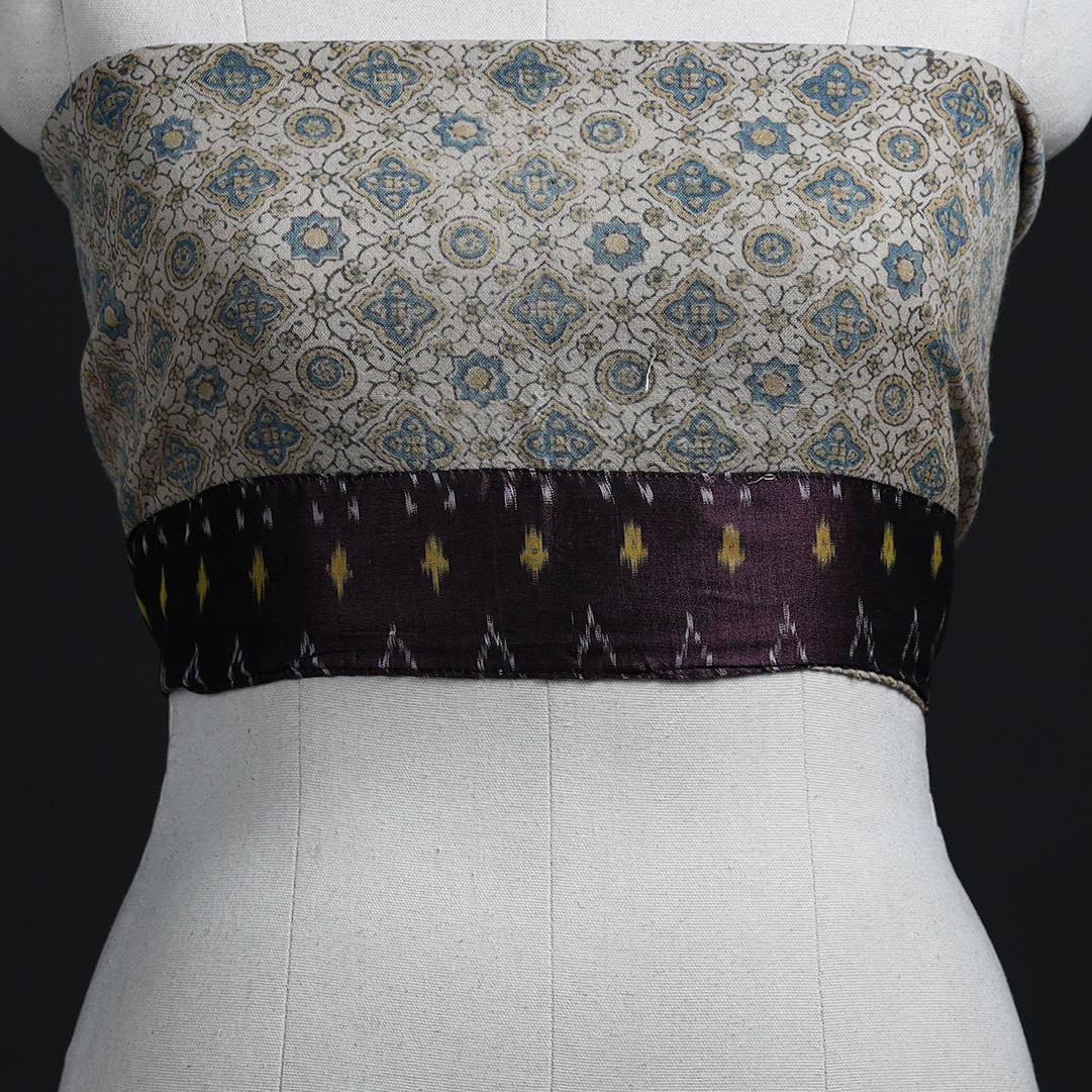 Buy Multicolor Block Print Woollen Ajrakh Blouse Piece 