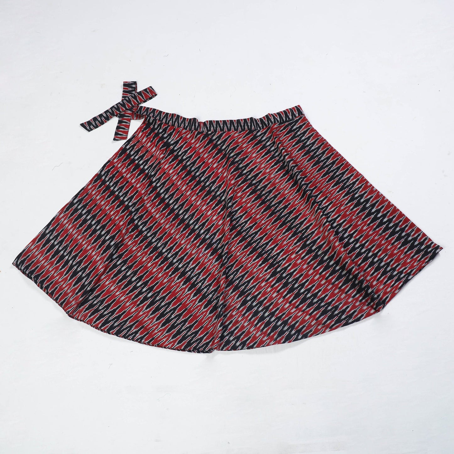 Multicolor Wrap Around Cotton Pochampally Ikat Skirt 